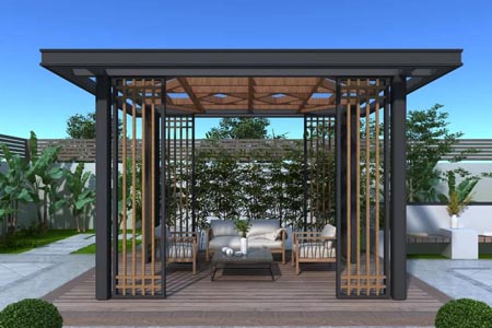 鋁合金新中式涼亭，設計時尚且富有立體感